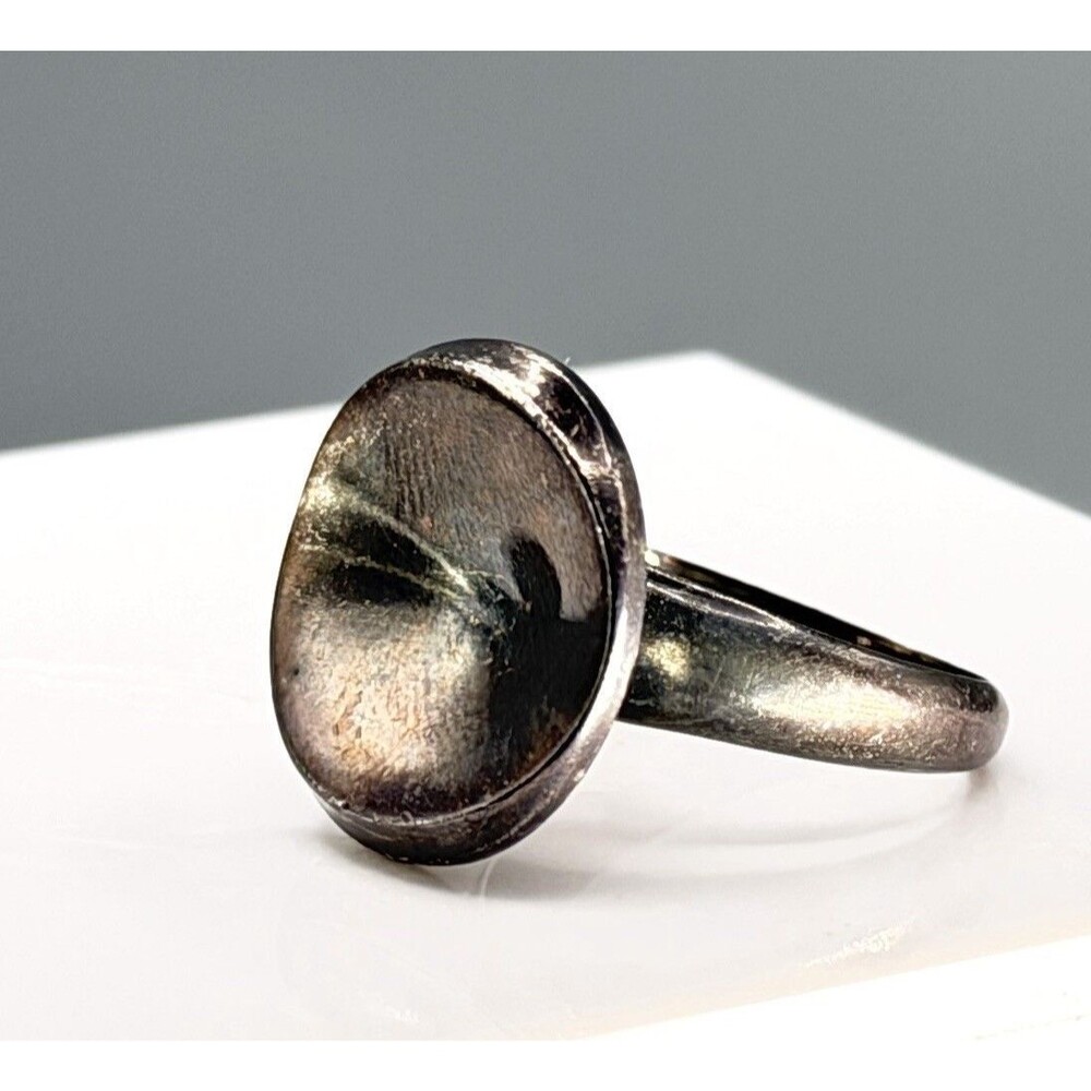 Georg Jensen 121 Nanna Ditzel Sterling Silver Concave Modernist Ring Sz 8 9.4g